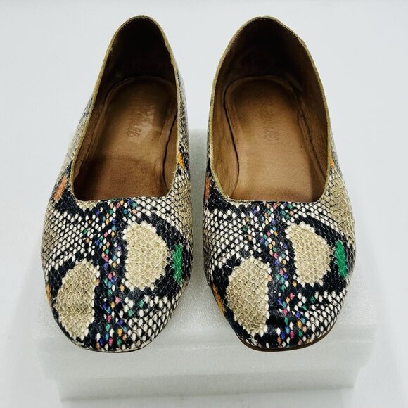 Madewell The Cory D-Orsay Flat Snake Embossed Leather Women’s Size 6 Slip On - Picture 1 of 10
